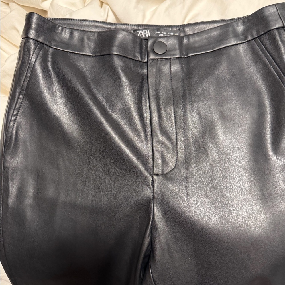 Zara Black Faux Leather Pants